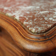 Load image into Gallery viewer, x SOLD Antique French Walnut Bedside Table, French Walnut and Marble Lamp Side Cabinet B10428
