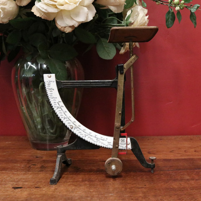 Antique/Vintage German Post Office Scales, Brass, Cast Iron Home Decor Scales B10189