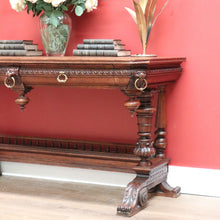 Load image into Gallery viewer, x SOLD Antique French Hall Tables, Lamp or Sofa Table, Antique Oak 2 Drawer Office Desk B10772
