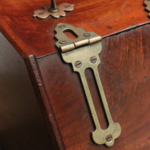 Load image into Gallery viewer, x SOLD Antique English Coal Scuttle, Walnut and Brass Lift Lid Kindling Storage Box B10967
