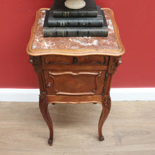 Load image into Gallery viewer, x SOLD Antique French Bedside Table, Lamp Table with Marble Top and Marble Insert B10662
