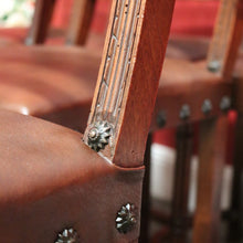 Load image into Gallery viewer, x SOLD Set of 8 Antique French Dining Chairs, Kitchen Chairs with Brass Studs to Seats. B10281
