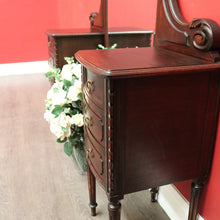 Load image into Gallery viewer, x SOLD Antique French Dressing Table, Twin Pedestal Walnut and Bevelled Mirror Dresser. B10326
