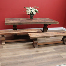 Load image into Gallery viewer, x SOLD Vintage French Style Country Dining Table, Slab Top Table, with large Pedestals B11239
