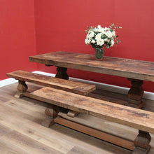Load image into Gallery viewer, x SOLD Vintage French Style Country Dining Table, Slab Top Table, with large Pedestals B11239
