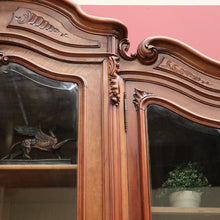 Load image into Gallery viewer, x SOLD Antique French Walnut and Glass 3 Door Bookcase China Display Case Cabinet B10702
