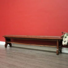 Load image into Gallery viewer, x SOLD Antique French Oak and Leather Bench Seat Hall Chair Verandah Bench Seat Chair. B10251
