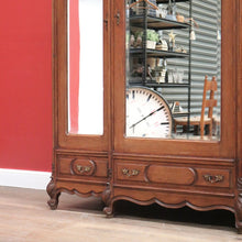 Load image into Gallery viewer, x SOLD Antique French Armoire, French Oak and Mirror Three Door Breakfront Wardrobe B11115
