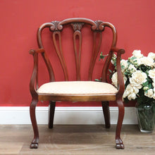 Load image into Gallery viewer, Vintage French Armchair, French Mahogany 1950 Hall Chair Bedroom Chair Armchair B11057
