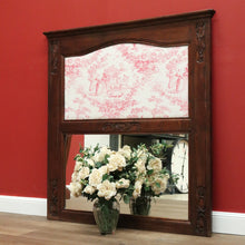 Load image into Gallery viewer, x SOLD Antique French Oak Mirror, Mantle Mirror, French Trumeau Mirror, Toile Fabric B10746
