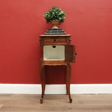 Load image into Gallery viewer, x SOLD Antique French Bedside Table, Lamp Table with Marble Top and Marble Insert B10662

