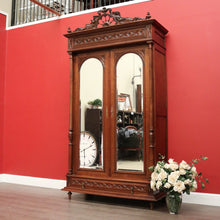 Load image into Gallery viewer, x SOLD Antique French Armoire, Antique Brittany Oak and Mirror 2 Door Wardrobe Cupboard. B10253
