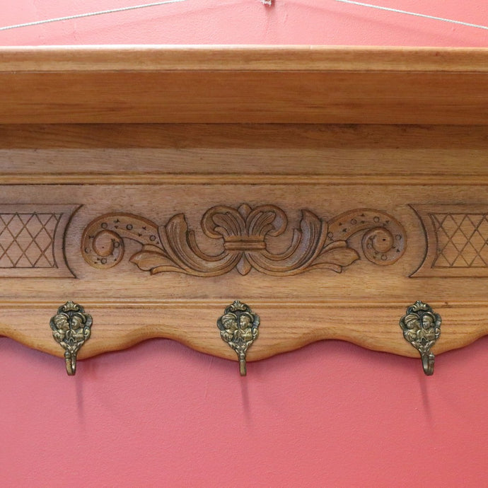 Vintage French Coat Rack for Coats Umbrellas Hats Bags and Scarves. Brass Hooks B10558