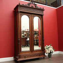 Load image into Gallery viewer, x SOLD Antique French Armoire, Antique Brittany Oak and Mirror 2 Door Wardrobe Cupboard. B10253
