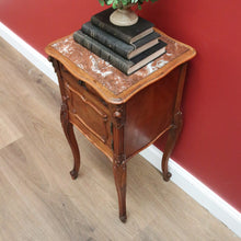 Load image into Gallery viewer, x SOLD Antique French Bedside Table, Lamp Table with Marble Top and Marble Insert B10662
