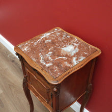 Load image into Gallery viewer, x SOLD Antique French Bedside Table, Lamp Table with Marble Top and Marble Insert B10662
