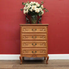 Load image into Gallery viewer, Vintage Chest of Drawers, French 4 Drawer Hall Cabinet Cupboard, Lingerie Chest B10954
