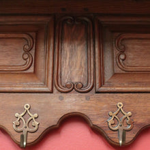 Load image into Gallery viewer, x SOLD Antique French Coat Rack, Oak and Brass Umbrella Holder, Scarf and Hat Rack B10780
