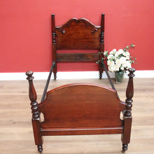Load image into Gallery viewer, x SOLD Antique Australian Cedar Single Carved Bed, Head, Foot and rails B10732
