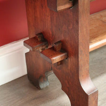 Load image into Gallery viewer, x SOLD Antique French Oak and Leather Bench Seat Hall Chair Verandah Bench Seat Chair. B10251

