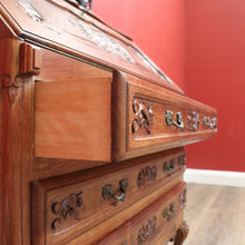 Load image into Gallery viewer, x SOLD Vintage French Oak Writing Bureau, Office Desk, Desk with Drawers Below c1940 B10961
