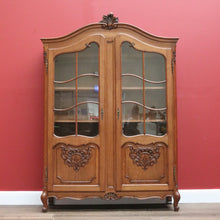 Load image into Gallery viewer, x SOLD Antique French Oak China Cabinet, French 2 Door Bookcase Cabinet Hall Cupboard B10754
