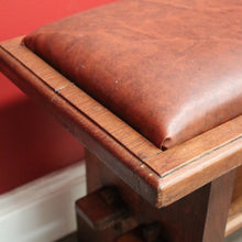 Load image into Gallery viewer, x SOLD Antique French Oak and Leather Bench Seat Hall Chair Verandah Bench Seat Chair. B10251
