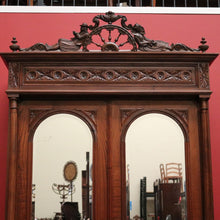 Load image into Gallery viewer, x SOLD Antique French Armoire, Antique Brittany Oak and Mirror 2 Door Wardrobe Cupboard. B10253
