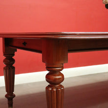 Load image into Gallery viewer, x SOLD Antique English Mahogany Dining Table, 2 Leaf Extension Kitchen Table and Winder. B9862
