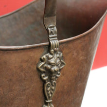 Load image into Gallery viewer, x SOLD Antique French Brass Bucket, Coal Scuttle, Fuel Bucket, Jardinière, Delft Handle B10293
