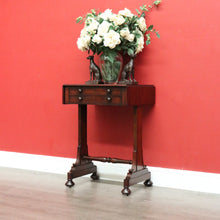Load image into Gallery viewer, x SOLD Antique English Works Table, Lamp Bedside Table, Antique Mahogany Sewing Table B10313
