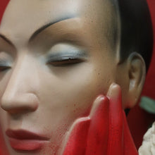 Load image into Gallery viewer, x SOLD Christian Dior Paris Glove Face Mannequin, 1930-1950 Shop Display Mannequin Red B10477
