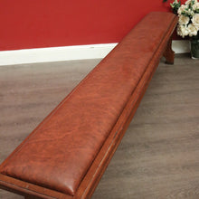 Load image into Gallery viewer, x SOLD Antique French Oak and Leather Bench Seat Hall Chair Verandah Bench Seat Chair. B10251
