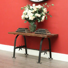 Load image into Gallery viewer, x SOLD Vintage French Spanish Medieval Style Coffee Table, Hand Forged Iron and Oak. B9943
