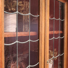 Load image into Gallery viewer, x SOLD Antique French Oak Bookcase, Oak and Leadlight Bookcase, Narrow China Cabinet. B10910
