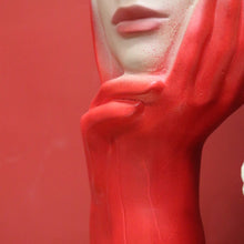 Load image into Gallery viewer, x SOLD Christian Dior Paris Glove Face Mannequin, 1930-1950 Shop Display Mannequin Red B10477
