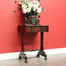 Load image into Gallery viewer, x SOLD Antique English Works Table, Lamp Bedside Table, Antique Mahogany Sewing Table B10313
