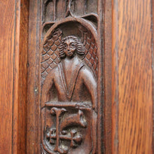 Load image into Gallery viewer, x SOLD Antique French Sacrament Cabinet, Church, Court Cabinet, Sideboard Bookcase Oak. B10330
