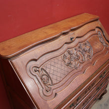 Load image into Gallery viewer, x SOLD Vintage French Oak Writing Bureau, Office Desk, Desk with Drawers Below c1940 B10961
