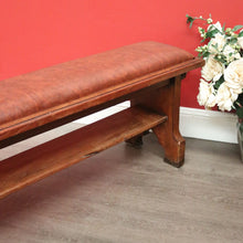 Load image into Gallery viewer, x SOLD Antique French Oak and Leather Bench Seat Hall Chair Verandah Bench Seat Chair. B10251
