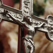 Load image into Gallery viewer, x SOLD Vintage Altar Crucifix, French Cross Vintage French Plate Crucifix, Christ Jesus B10902
