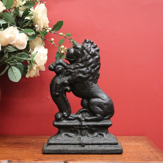 Heavy Antique English Rampant Lion Door Stop Cast Iron Door Stop of Rampant Lion