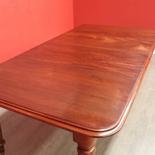 Load image into Gallery viewer, x SOLD Antique English Mahogany Dining Table, 2 Leaf Extension Kitchen Table and Winder. B9862
