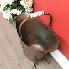 Load image into Gallery viewer, x SOLD Antique French Brass Bucket, Coal Scuttle, Fuel Bucket, Jardinière, Delft Handle B10293
