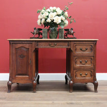 Load image into Gallery viewer, Antique French Desk, French Oak Office Desk, Desk with Drawers and Cupboard B10851
