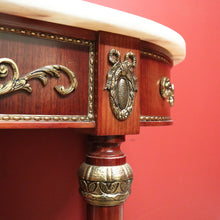 Load image into Gallery viewer, x SOLD Vintage Italian Walnut, Marble and Gilt Brass Hall Table, Lamp or Side Table B11252
