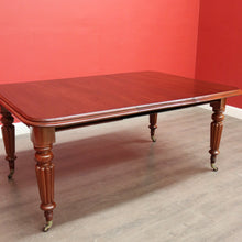 Load image into Gallery viewer, x SOLD Antique English Mahogany Dining Table, 2 Leaf Extension Kitchen Table and Winder. B9862
