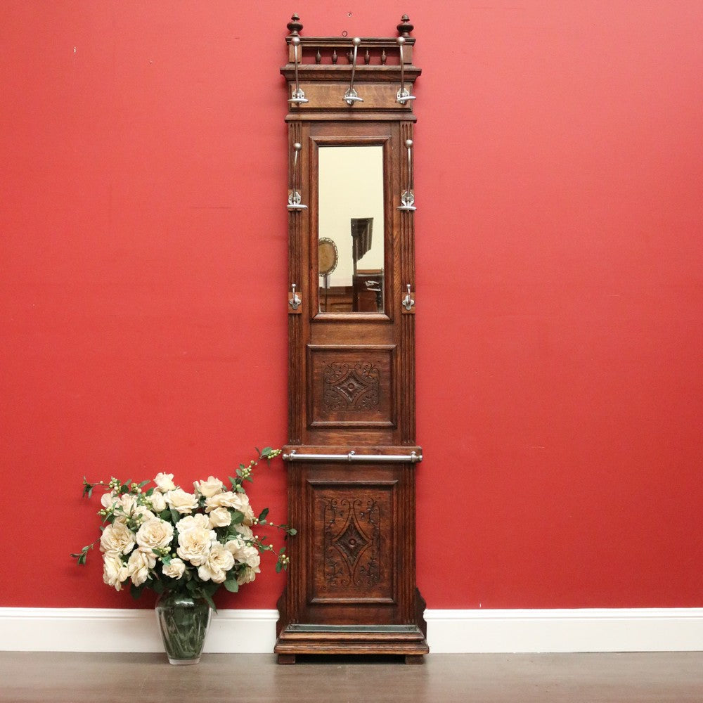 Antique French Mirror Back Hall Stand Umbrella Stand, Coat Rack, Umbrella Holder B10500