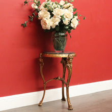 Load image into Gallery viewer, x SOLD Antique Italian Lamp Table Side Table, Gilt Cast Iron Marble Jardinière Stand B10480
