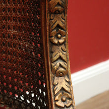 Load image into Gallery viewer, x SOLD Antique French Gilt Timber, Cane, Button Back Fabric, Boudoir Chair, Armchair B11146
